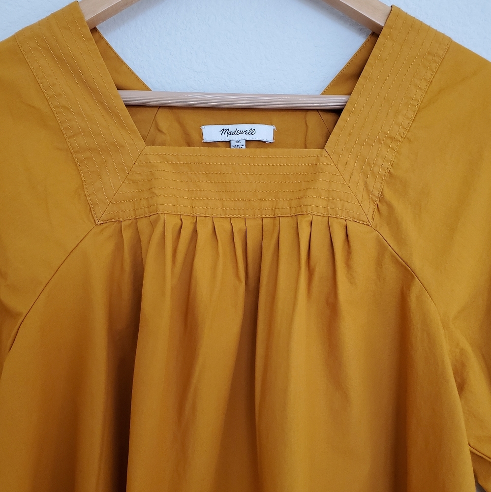 Madewell Square-Neck Wide Sleeves Top in Mustard - Picture 5 of 12